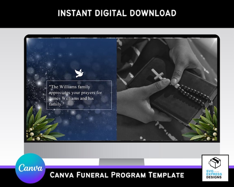 Funeral Program Particles Blue & Silver Particles Funeral Slideshow Template: 10-slide Memorial ...