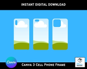 Canva Cell Phone Frame Template – Editable Mockup (Digital Download)