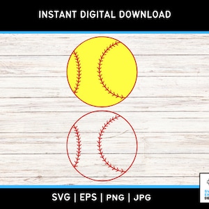 Softball SVG Files, Softball Stitches Cut File, Sports Mom SVG, Baseball Silhouette Design, Sports Clip Art