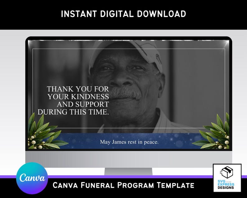 Blue & Silver Particles Funeral Slideshow Template: 10-slide Memorial ...