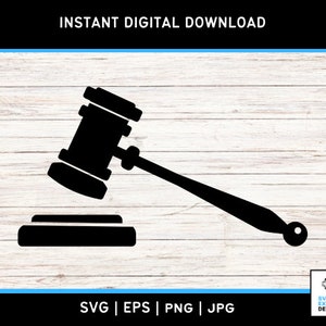 Gavel Hammer SVG, Law and Order Clipart, Judge&#39;s Gavel Design, Cricut Cut File, Legal Sublimation, Instant Download Files