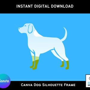 Canva Dog Frame Template - Editable Dog Canva Frame, Custom Canva Photo, Canva MockUp, Editable Canva Frame, Instant Download