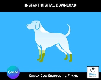 Canva hond lijstsjabloon - bewerkbare hond canvas lijst, aangepaste Canva foto, Canva MockUp, bewerkbare canvas lijst, Instant Download