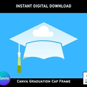 Canva Graduation Cap Frame Templates, Editable Cap Design, Custom Photo Frame Template, Canva MockUp, Editable Frame - Instant Download