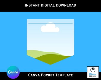Canva Pocket Template, Editable Design, Custom Canva Frame, DIY Photo Template, MockUp - Instant Download"