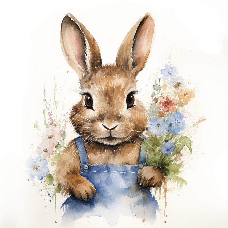 Dutch Bunny Flower Portrait - Etsy