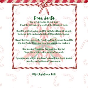 Lista de deseos navideños con la carta de Papá Noel