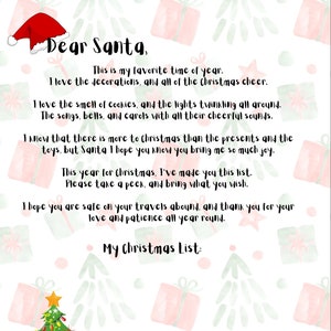 Lista de deseos navideños con la carta de Papá Noel