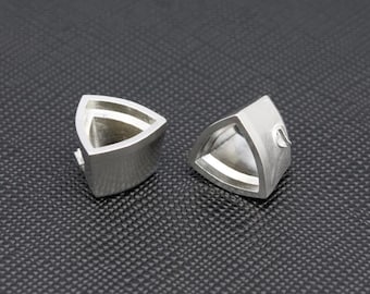 8mm Trillion Bezel Setting: Recycled Sterling Silver Gemstone Mount