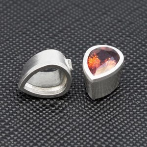 Oprawa pierścieniowa typu Pear Bezel o wymiarach 7 x 5 mm, 100% srebro próby 925 z recyklingu, oprawa z kamieniem szlachetnym do wyrobu biżuterii