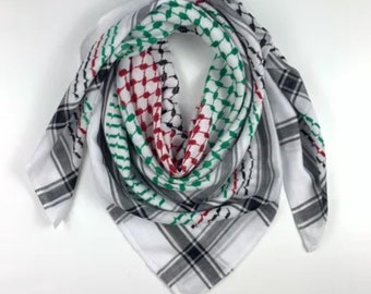 Palestinian Keffiyeh - Head Scarf Arab Shemagh - Arabic Head Bandana