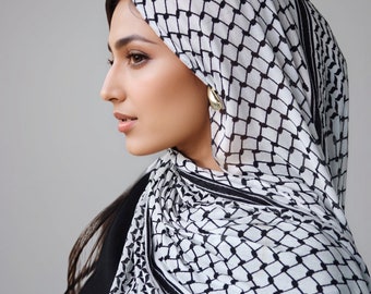 Houndstooth Arab Hatta Muslim Turban Palestinian Arafat Kafiya Keffiyeh Arab Style Headscarf Palestine Support