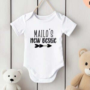 Personalised New Bestie Baby Onesie,Dogs best Friend Bodysuit,Custom Baby Romper,Neutral Baby Shower Gift,Geschenke zur Geburt,Baby geschenk