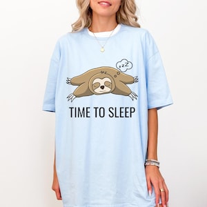 Sleep shirt ladies sloth, oversize sleep shirt, ladies night shirt, nightwear, sleep top ladies, pajama funny, ladies nightgown short sleeve