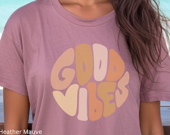 Good vibes shirt, Boho womens tshirts summer vibes, Beach vacation shirt, Oversized tee, Summer vacation tee, Good vibes sweatshirt