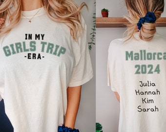 Camiseta de viaje para niñas con nombres, camiseta de grupo urlaub, camiseta de Mädels on tour, trajes de Ballermann, camisetas sauf freundinnen, camisetas de hombre ideen