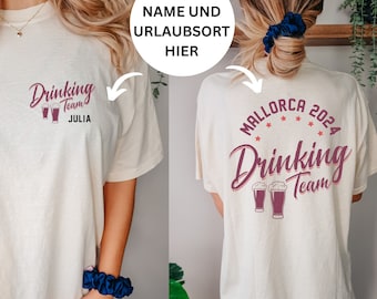 Unisex Sauf T-Shirt mit Namen, T-Shirts für Gruppen, Mädels on Tour-Shirt, Ballermann-Outfits, Malle-Gruppen-T-Shirts, Malle-Shirts-Ideen