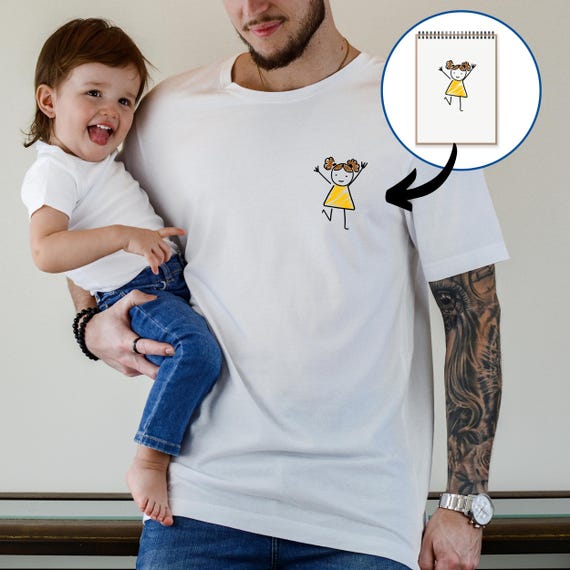 Kinderzeichnung T-shirt, Kinderkunstwerk, Papa Weihnachtsgeschenk, papa geschenke von kindern, Kinderzeichnung geschenk, opa geschenk enkel