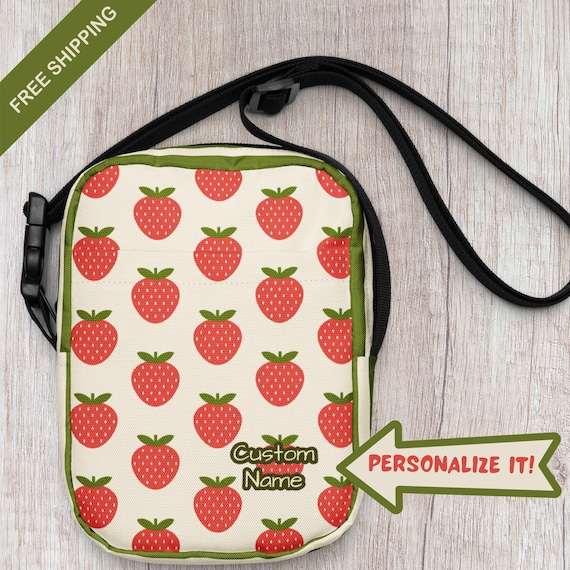 cute fanny packs with matching mini backpack Strawberry Crossbody Bag: Fruit Motif Custom Fanny Pack, Mini Backpack