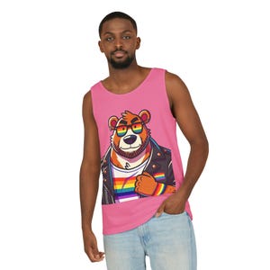 Cub Pride Tank Top Gay Ärmelloses Festival Shirt Regenbogen Bär Outfit LGBTQ Muskel-T-Shirt Sommer-Pride Kleidung Geschenk für jüngere Gay Männer