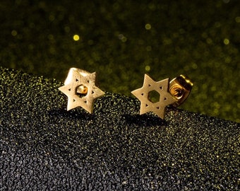 Star of David Earrings - Gold
