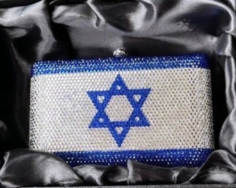 Israel Flag Jewel Bedazzled Clutch