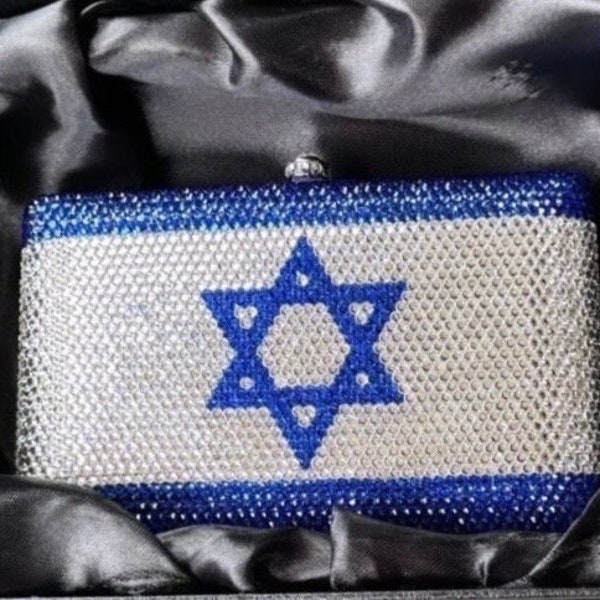 Pochette éblouissante bijou drapeau d'Israël