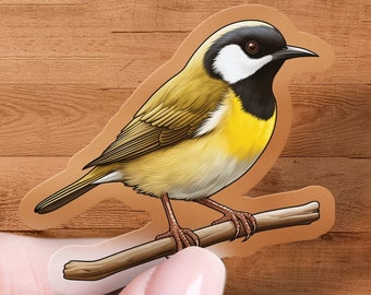 Common Yellowthroat Sticker, Bird Watcher Decal, Laptop, Car Window Decal, Water Bottle, Premium Quality, Multiple Waterproof Sizes & Styles