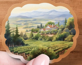 The Napa Valley Wine Country Sticker, Travel Decal, Car Window Decal, Water Bottle, Premium Quality, Waterproof with Multiple Sizes & Styles