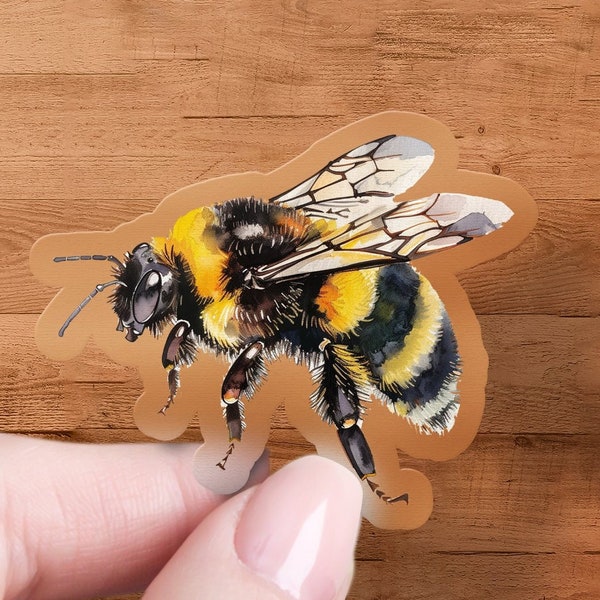 Bumblebee Sticker, Vibrant Wildlife Decal, Nature-Inspired Laptop Sticker, Waterproof Vinyl Bee Sticker, Eco-Friendly Car Decal