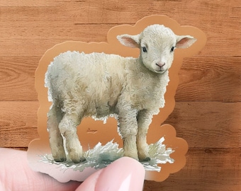 Lamb Sticker, Waterproof Vinyl Decal, Laptop Sticker