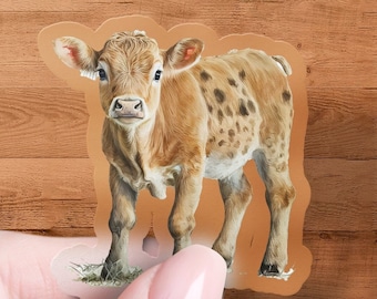 Longhorn Calf Sticker, Cow Decal, Ranch Decal, Farm Decal, Water Bottle Sticker, Waterproof, UV-Protected, Multiple Sizes & Styles Available