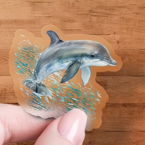 Dolphin Sticker, Vinyl Decal, Ocean Themed Stickers, Laptop Sticker, Car Vinyl Decal, Water Bottle Sticker, Premium Quality Sticker