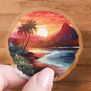 Kilauea Hawaii Sticker, Travel Decal, Laptop, Car Window Decal, Water Bottle, Premium Quality, Waterproof with Multiple Sizes & Styles
