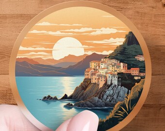 Cinque Terre Sticker, Travel Decal, Laptop, Car Window Decal, Water Bottle, Premium Quality, Waterproof with Multiple Sizes & Styles
