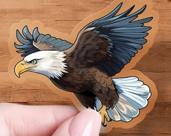 Bald Eagle Sticker, Bird Watcher Decal, Laptop, Car Window Decal, Water Bottle, Premium Quality, Multiple Waterproof Sizes & Styles
