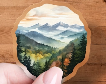 The Great Smoky Mountains Sticker, Travel Decal, Car Window Decal, Water Bottle, Premium Quality, Waterproof with Multiple Sizes & Styles
