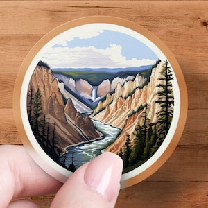 Yellowstone National Park Sticker, Travel and Nature Decal, Laptop, Car Window Decal, Water Bottle, Premium Quality, Multiple Sizes & Styles