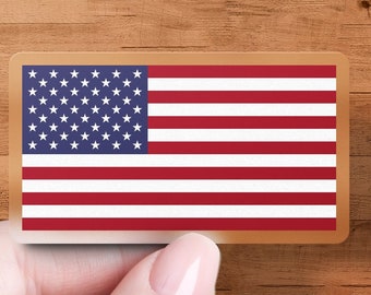 American Flag Sticker, Patriotic Decal, USA Flag, Durable Waterproof Vinyl, Laptop Car Bumper, 4th of July Accessory, Independence Day