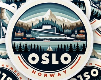 Oslo Norway Cityscape Sticker, Waterproof Vinyl Travel Decal