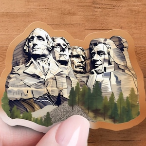 Mount Rushmore Sticker, Travel Decal, Laptop, Car Window Decal, Water Bottle, Premium Quality, Waterproof with Multiple Sizes & Styles