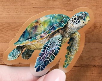 Sea Turtle Vinyl Sticker, Waterproof Decal, Ocean Life Gift