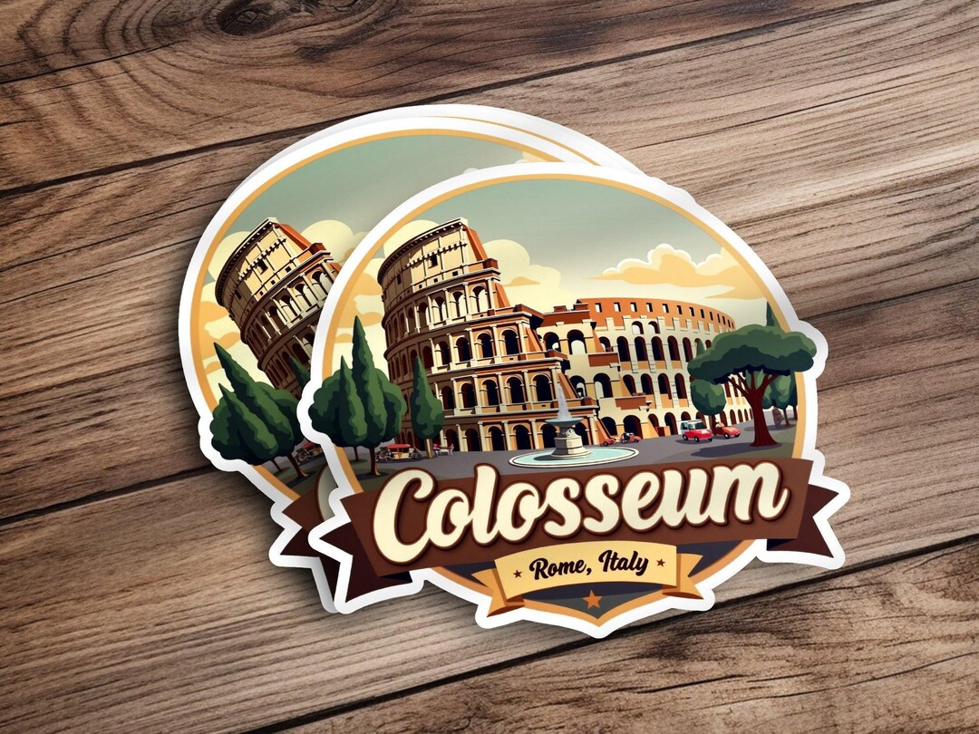 Colosseum Rome Italy Sticker, Historical Landmark Decal, Travel ...