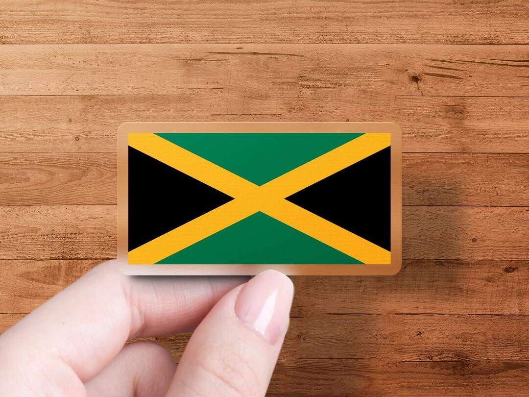 Jamaica Flag Sticker, Durable Vinyl Decal, Patriotic Emblem, Car Laptop