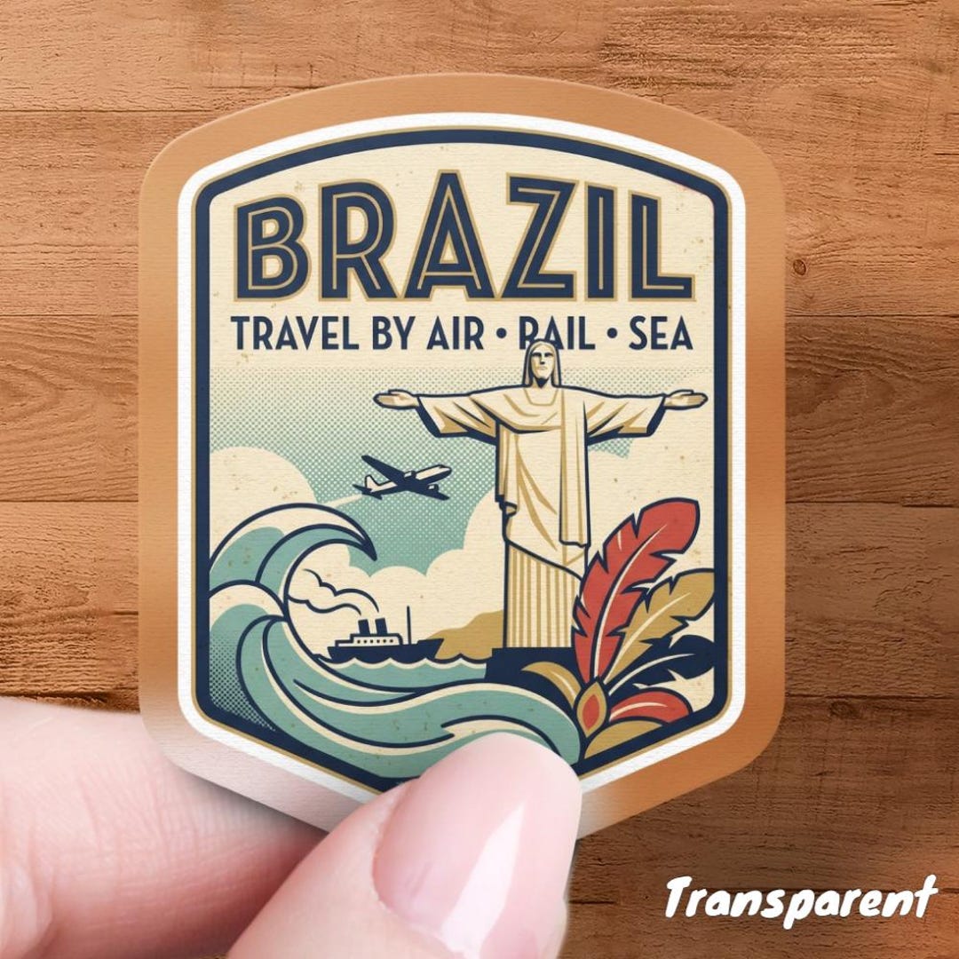 Sticker B Rasil Brazil Travel Sticker, Vintage Rio De Janeiro Decal, Christ the ...