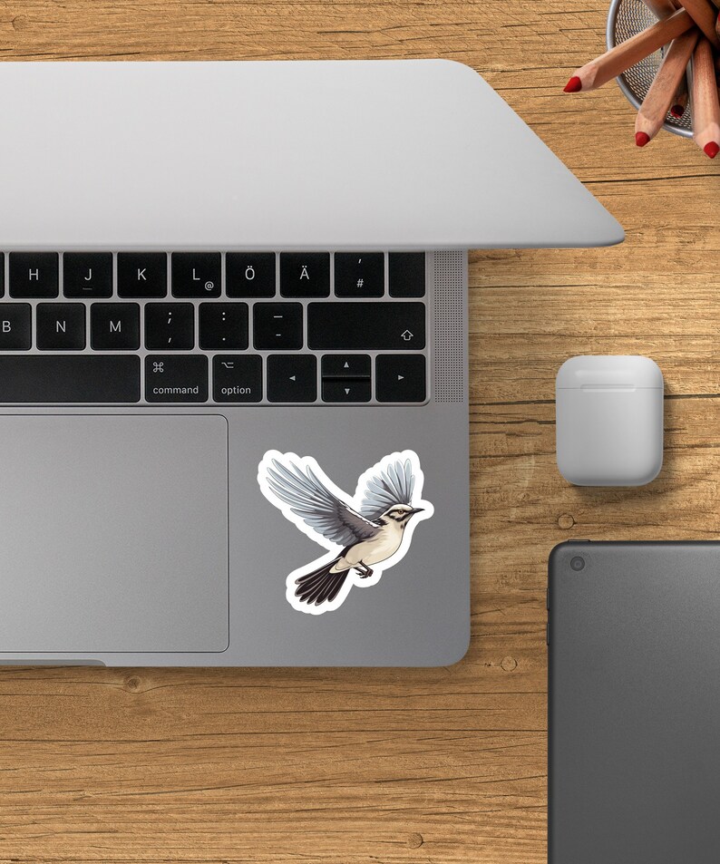 Northern Mockingbird Sticker, Bird Watcher Decal, Laptop, Car Window ...