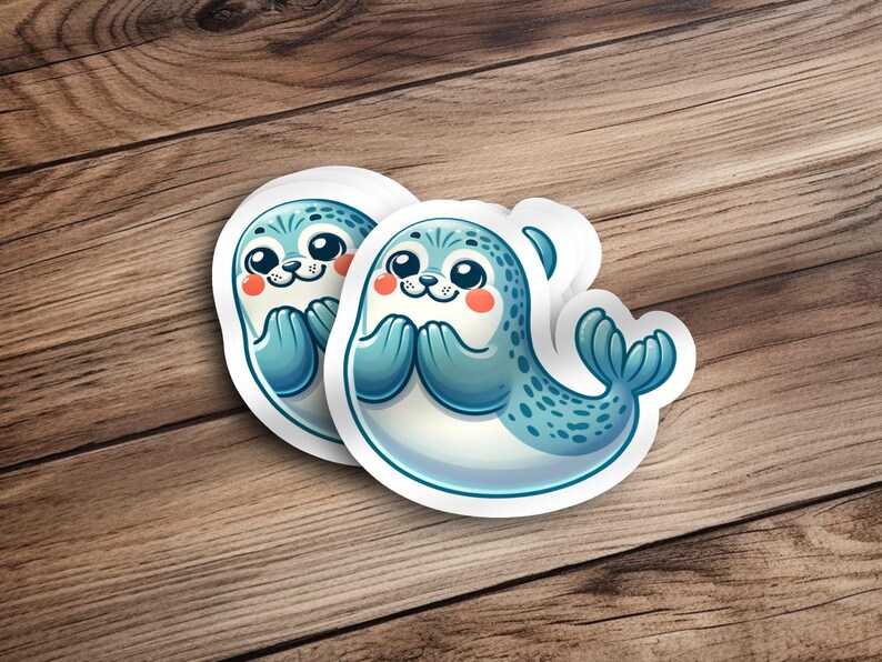 Cute Seal Stickers, Kawaii Animal Stickers, Adorable Sea Animal Decal