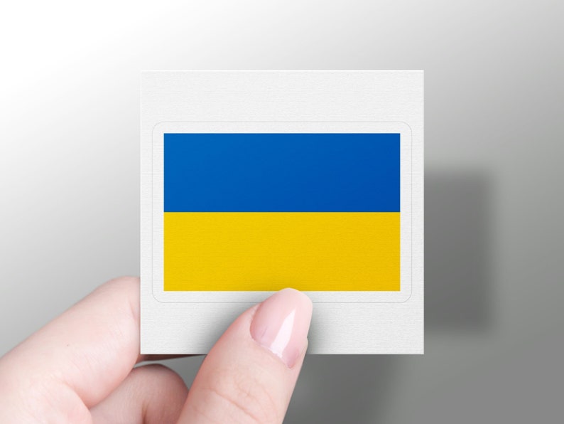 Ukraine Flag Sticker, Weatherproof Vinyl Decal, Laptop and Water Bottle