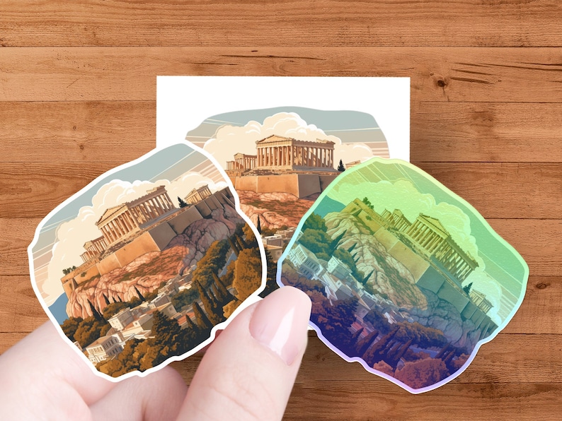 Acropolis of Athens Sticker, Travel Decal, Laptop, Car Window Decal ...