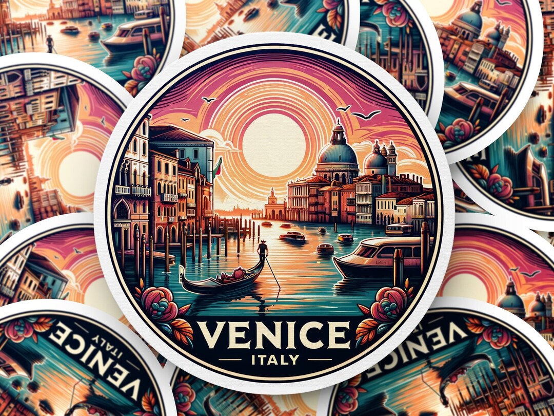 Autocollant Décalque Venice Italy Souvenir Voyage Valise - Multicolore Neuf - 3 Ans Garantie